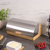 Fém fedeles bambusz kenyértartó, ZELLER