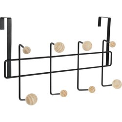 Fém ajtóra akasztható fogas, 8 kampóval