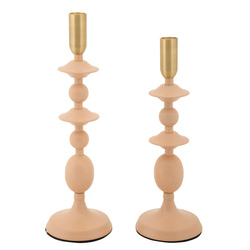 GEMINI 2-részes gyertyatartó-készlet fémből, 29 cm & 33 cm magas