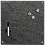 Üveg mágneses tábla, üveg bevonatú írási felület, rozsdamentes acél falra szerelhető kiegészítő.