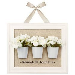 Fali dekoráció, 3 virágcserép, 38 x 32 cm