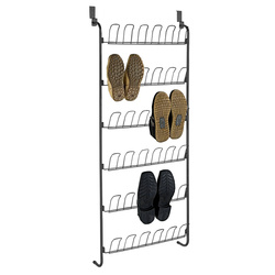 Fém cipőtartó ajtóra, 18 pár, WENKO, fekete