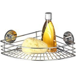 BARI sarokfürdő polc, Vacuum-Loc - krómozott acél, WENKO, ezüst fényes