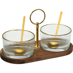 Fa tálcán lévő dip szett Ø 9 cm