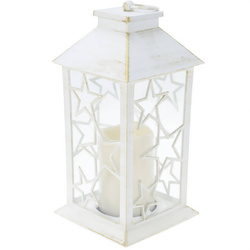 Téli lámpás LED gyertyával, 28 cm