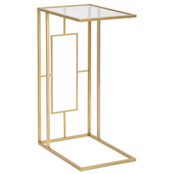 Üveglapos segédasztal, magassága 60 cm.