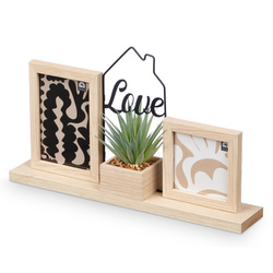 Álló fényképkeret LOVE növénnyel, 40 x 23 x 7 cm