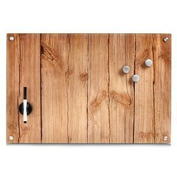 Üveg mágneses tábla WOOD + 3 mágnes, 60x40 cm, ZELLER, Wood