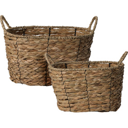 Tárolók fogantyúkkal, tengeri fűből készült fonott, 2 db