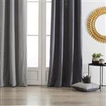 Függöny gyűrűs felfüggesztéssel, pamutból és poliészterből - 140 x 260 cm, szürke