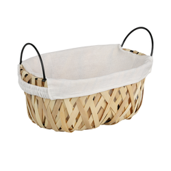 Kenyereskosár fa fonással, 25 x 17 cm