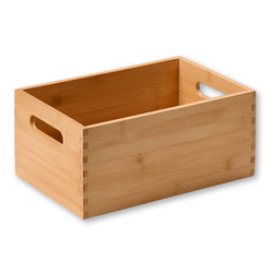 Fából készült doboz fogantyúkkal, bambusz