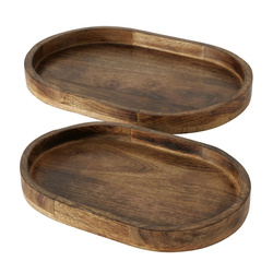 OVOLIO dekoratív tálcák mangófából, 2 darab