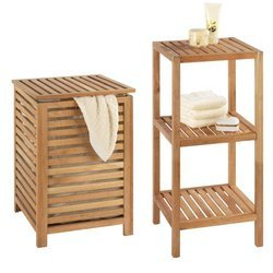 Mosószék, ruhák, 3-szintes fürdőszobai polc NORWAY - szett, WENKO