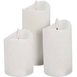 LED lángú viaszgyertyák, 3 db.