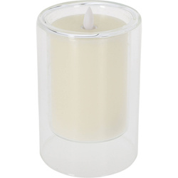 Üvegben lévő LED gyertya, krémszínű