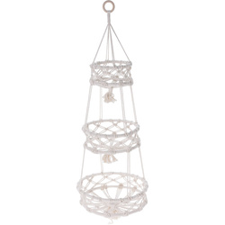 Függő virágtartó Makrama, 3 virágcseréphez, Ø 30 x 85 cm