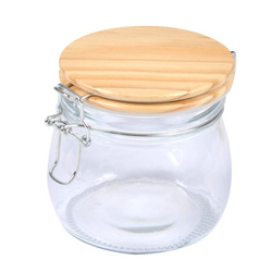 Zárható bambuszfedeles üveg, 0,45l