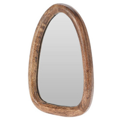 Kis ovális tükör mangófából készült keretben