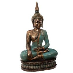 Buddha figura, polyresin dekoráció, magassága 72,5 cm