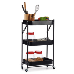 Görgős, összecsukható polc, 3 szinttel