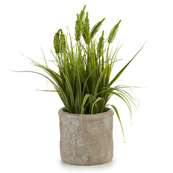 Műfű beton virágcserépben, 30 cm