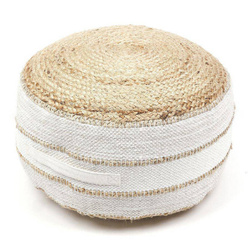 Kerek puff India, juta és pamut, Ø 50 cm