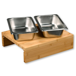 Bambusz vágódeszka két kihúzható rozsdamentes acél tárolóval, Kesper