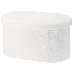 Hosszúkás bouclé puff tárolóval BINI, 71 x 39,5 x 39 cm