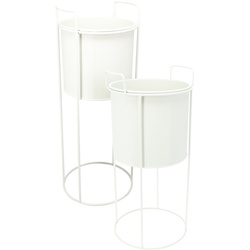 IDEM fém virágtartók, 2 darab, fehér