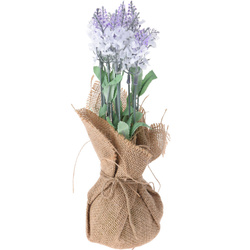 Művirágok juta cserépben, 26 cm