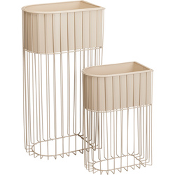2 darab fém álló virágtartó SOFT FORM, homokszínű