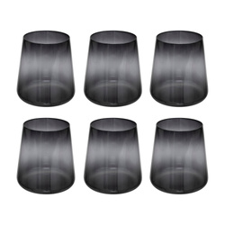 DREAMS fekete üvegből készült alacsony poharak készlete, 6 darab, 380 ml