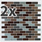 Fali matricák, téglalap mozaik, 25 x 25 cm, 2 darab, szürke