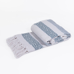 Fringes takaró, csíkos, jacquard, 130 x 170 cm