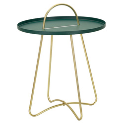 GRENT kör alakú lerakóasztal porszórt fémvázzal, Ø 45 cm