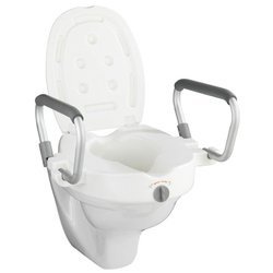 SECURA magasított WC-deszka, WC-ülőke fogantyúkkal, 130 kg teherbírás, WENKO