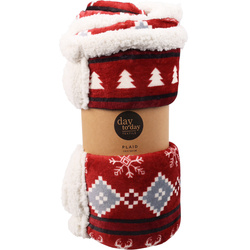 Kétoldalas ünnepi takaró, 130 x 160 cm, piros