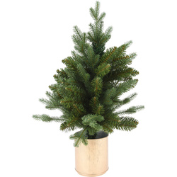 Arany cserépben lévő műfenyő, 60 cm