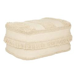 Puff boho Tengerre néző, rojtos, újrahasznosított pamut, 65 x 45 x 35 cm