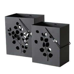 Fém lámpás CALYPSO, fekete, 2 darab