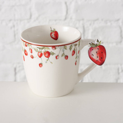 Eper mintás teásbögre EMILY, 250 ml