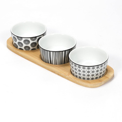BOHEMIA snack tálkák, porcelán, 3 darab