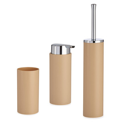 Műanyag fürdőszobai kiegészítők ezüst fogantyúkkal, 3 darabos szett