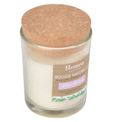 Környezetbarát paraffin gyertya üvegben, parafa fedéllel