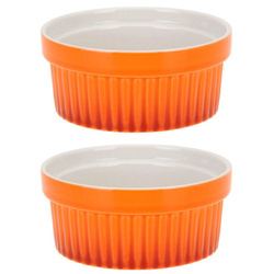 Színes kerámia tálkák, multifunkciós kokilák 260 ml - 2 db, narancssárga