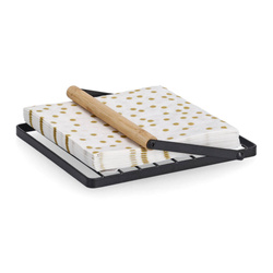 Fém és bambusz szalvétatartó, 18 x 19 cm