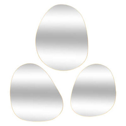 LIDA, arany keretben, 3 darab, szabálytalan formájú tükör.