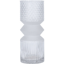 Üvegből készült henger alakú váza, 25 cm