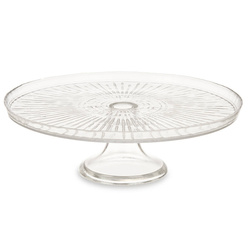 Üvegből készült talpas tálca